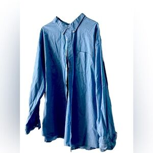 Croft & Barrow Long sleeve Blue Stretch 4XB Button Down Roll Up Shirt